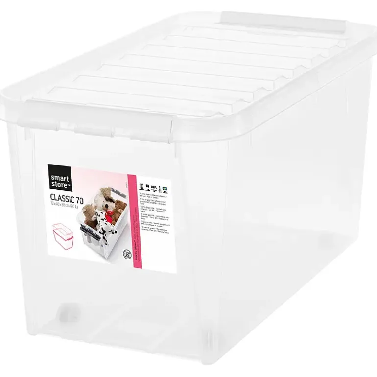 Oppbevaringsboks SmartStore™ m/lokk og hjul 70 l